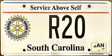 2017 South Carolina ROTARY INTERNATIONAL License Plate picture
