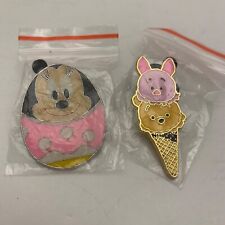 Lot of 2 Hong Kong Disneyland Disney Trading Pin -Minnie Easter Egg, Piglet Pooh picture
