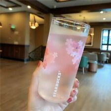 NEW Starbucks Color-Changing Wine Beer Mug Cherry Blossoms Sakura Glass Cup 12oz picture