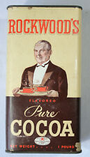 Vintage Rockwood's Pure Cocoa 1 lb Canister With Cocoa Powder 7