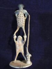 Vtg Bronze Brass acrobatic Frogs Candelabra Candle Holder Whimsical Statue Zh picture
