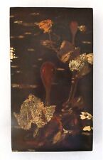 Vintage Japanese Lacquer Decorative Trinket Jewelry Box Leaf Motif picture