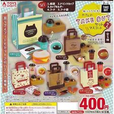5 Pc Lot  With Paper Bag Cafe Takeout Set Mascot 2 Gacha Series Gachapon picture