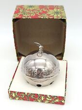 Wallace Vintage 1975 Annual Silver Plate Jingle Sleigh Bell Christmas Ornament picture