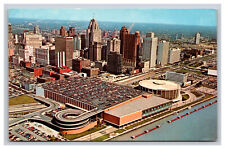 Skyline And Civic Center, Detroit Michigan MI Postcard picture
