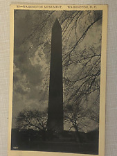 Vintage Photo Postcard Washington monument at night. Posted 1937 picture