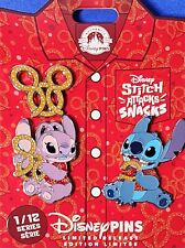 Stitch Attacks Snacks 1/12 Mickey Mouse Pretzel January2024 NWT Disney 3 Pin Set picture