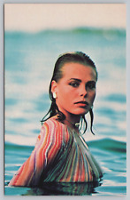 Margaux Hemingway Model Actress Ocean Swimming Vintage 1970s Postcard C11 picture