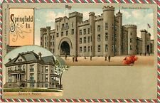 c1905 Chromograph Postcard; Springfield IL Arsenal/Armory & Governor's Mansion picture
