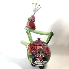 Rare Cat Teapot by SWAK Clancey & Dodo Bird by Lynda Corneille 2004 Signed picture