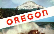 Postcard OR Mt Hood and Rocky Coastline Oregon Chrome Unposted Vintage PC G9063 picture