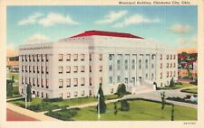 Oklahoma City OK Oklahoma, Municipal Building, Vintage Postcard picture