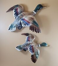 Vintage Ucagco  Flying Ceramic Mallard Ducks Wall Pocket Plaque Japan lot of 2 picture