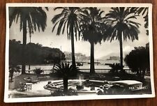 B&W Postcard Naples Italy Garden Overlooking The Water Napoli Vintage picture