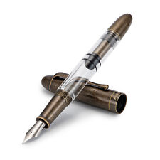 Asvine P30 Piston Brass Fountain Pen Torpedo Metal Acrylic EF/F/M Writing Pen picture