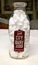 Vintage 1955 City Dairy One Quart Milk Bottle Fort Collins, Colorado picture