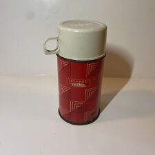 Thermos Icy-Hot Bottle Red & Black Retro Geometric Design ~ Vintage 1963 picture