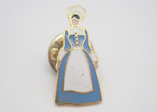 Woman in Blue Dress Vintage Lapel Pin picture