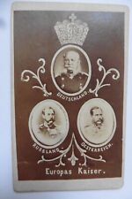 Photo CDV Emperor Franz Joseph of Austria Wilhelm I Germany Alexander II picture