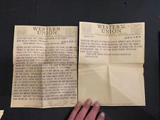 1942 FBI Telegram From J. Edgar Hoover to Miss Helen E. Botkin 2 Pages picture