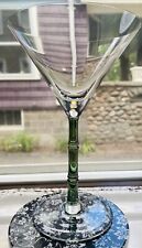 Tommy Bahama Style Green Bamboo Stem Martini Glass Signed Barware Rare picture