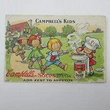 Postcard Campbell's Soups Advertising Campbell's Kids Chef Line Antique 1910 picture