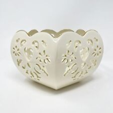 Lenox Reticulated Eternal Hearts Candy Bowl Scalloped Trim  24k Gold Large 8