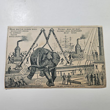 1800's Smith's Clinch Back Suspenders Jumbo Elephant Trade Card $2.00 Ship NR picture
