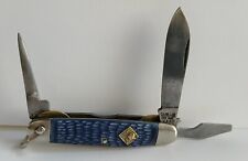 Vintage CAMILLUS CUB SCOUT BSA BLUE JIGGED 1950-60'S Pocketknife New York USA picture