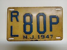 1947  New Jersey License Plate NJ Plate picture