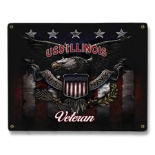 USS Illinois	SSN-786 US Navy Patriotic Eagle Veteran Military Gift Metal Sign picture