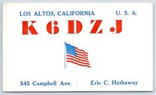 QSL CB Ham Radio K6DZJ Los Altos California Vtg Santa Clara County CA 1959 Card picture
