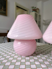 VENINI Rare Pink SWIRL Murano Glass MUSHROOM Fungo Table Lamp Size M Italy 70s picture