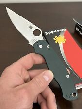 RARE Spyderco Paramilitary 2 PM2 Plain Edge Satin CTS-204P Forrest Green G-10 picture