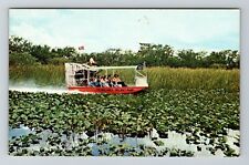 Fort Lauderdale FL-Florida Everglades Holiday Park Boat View Vintage Postcard picture