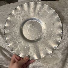 Puter Plate Silver Floral Print picture