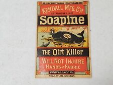 Kendall Mfg. Co. Soapine Victorian Trade Card The Dirt Killer Whale Late 1800s picture