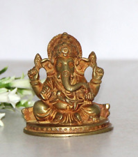 Antique Brass Beautiful Handcrafted Hindu Wisdom God Ganesha Statue 5506 picture