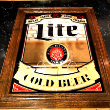 Vintage Miller Pilsner Lite Cold Beer Mirror Sign 29