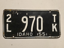 Idaho 1955 license plate 2L 970 TK-VTG Truck Ford Chevy Dodge Lemhi County picture