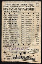 1913 Union Pacific Railroad Ticket from Junction Union Pacific RR  #4524 picture