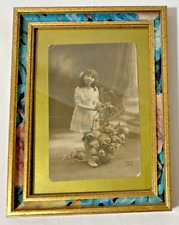 1900's Vintage Photo Of A Girl  Framed - Captured Photos Unique Very OLD - Nice picture