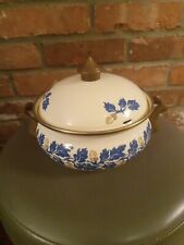 Asta German Blue/White Enameled 2 qt. Metal Round Covered Casserole picture