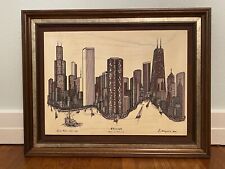 Chicago Skyline Marble Etching Ltd Ed  Eugene Andreyev 28 x 22