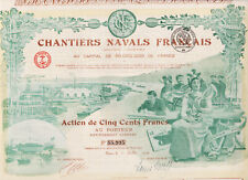 FRENCH SHIPYARDS - ACTION OF 500 FRANCS 1918 - FRANCE picture