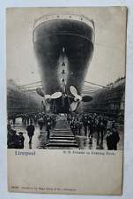 ca 1900s Ship Postcard White Star Line RMS Oceanic Liverpool In Graving Dock picture