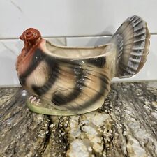 RARE Vintage Ceramic Turkey Planter Vase Floral Made in Haiti picture