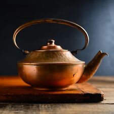 Vintage Gregorian Hand Hammered Solid Copper Tea Kettle / Pot  - Tin Lined picture