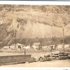 c1920s Stunning Western Pioneer Town RPPC Mountain Railway Photo Postcard A94 picture