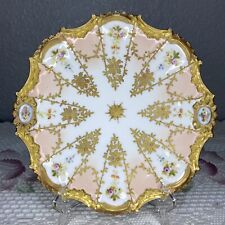 Vintage Heavily Gilded Gold Scalloped Victorian Style Decorative Plate picture